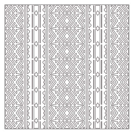 Vector ethnic pattern with symmetrical elements. Repeating geometric tiles from striped elements.Monochrome texture.Black and white pattern for wallpapers and backgrounds.のイラスト素材