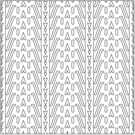 Vector ethnic pattern with symmetrical elements. Repeating geometric tiles from striped elements.Monochrome texture.Black and white pattern for wallpapers and backgrounds.のイラスト素材