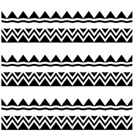 Seamless ethnic pattern color black and white.Can be used in fabric design for clothes, accessories; decorative paper, wrapping, background, wallpaper, Vector illustration.のイラスト素材