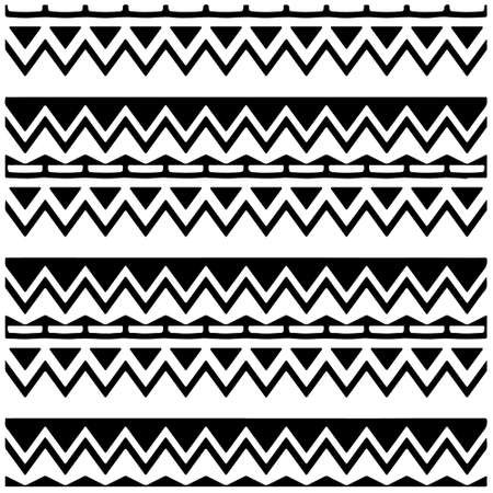 Seamless ethnic pattern color black and white.Can be used in fabric design for clothes, accessories; decorative paper, wrapping, background, wallpaper, Vector illustration.のイラスト素材