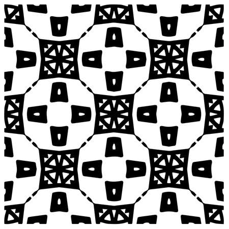 Abstract background with black and white pattern. Unique geometric vector swatch. Perfect for site backdrop, wrapping paper, wallpaper, textile and surface design.のイラスト素材