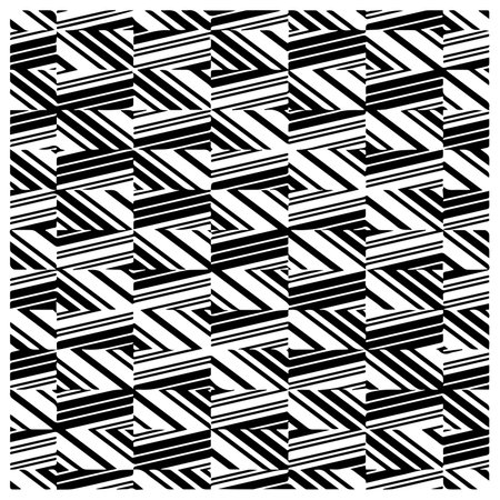 Abstract background with black and white pattern. Unique geometric vector swatch. Perfect for site backdrop, wrapping paper, wallpaper, textile and surface design.のイラスト素材