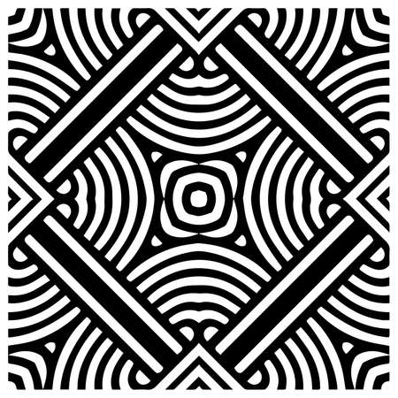 Abstract background with black and white pattern. Unique geometric vector swatch. Perfect for site backdrop, wrapping paper, wallpaper, textile and surface design.のイラスト素材