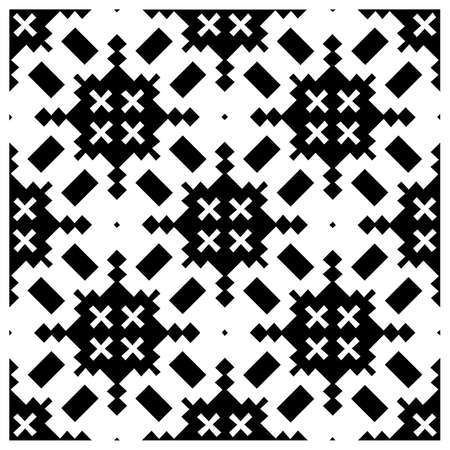 Abstract background with black and white pattern. Unique geometric vector swatch. Perfect for site backdrop, wrapping paper, wallpaper, textile and surface design.のイラスト素材