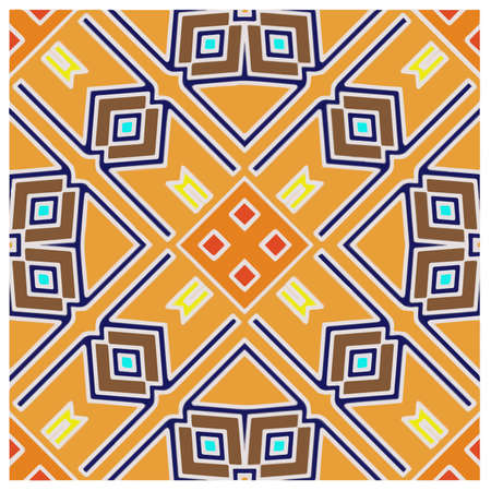 Abstract ethnic rug ornamental seamless pattern.Perfect for fashion, textile design, cute themed fabric, on wall paper, wrapping paper, fabrics and home decor.のイラスト素材