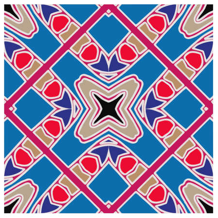 Abstract ethnic rug ornamental seamless pattern.Perfect for fashion, textile design, cute themed fabric, on wall paper, wrapping paper, fabrics and home decor.のイラスト素材