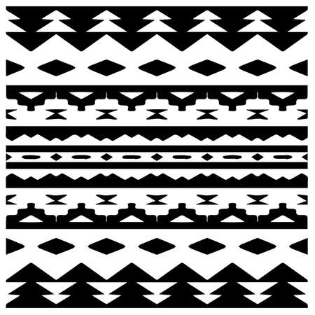 Black and white abstract geometric seamless pattern with wavy shapes, and curved lines. simple...