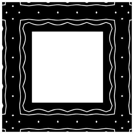 Black and white abstract geometric seamless pattern with wavy shapes, and curved lines. simple monochrome texture. grunge background. Repeat design for decor, cover, print.のイラスト素材