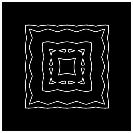 Black and white abstract geometric seamless pattern with wavy shapes, and curved lines. simple monochrome texture. grunge background. Repeat design for decor, cover, print.のイラスト素材