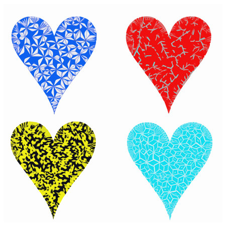 Heart patterns. Isolated stickers or icons about love.のイラスト素材