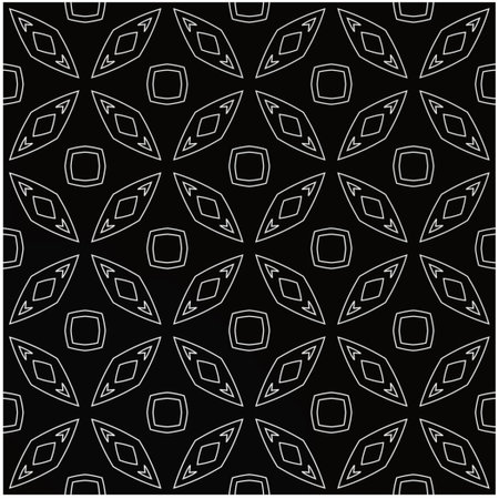 monochrome seamless pattern,black and white color.Repeating geometric tiles from stripe elements. black ornament.のイラスト素材