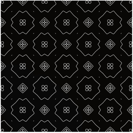 monochrome seamless pattern,black and white color.Repeating geometric tiles from stripe elements. black ornament.のイラスト素材