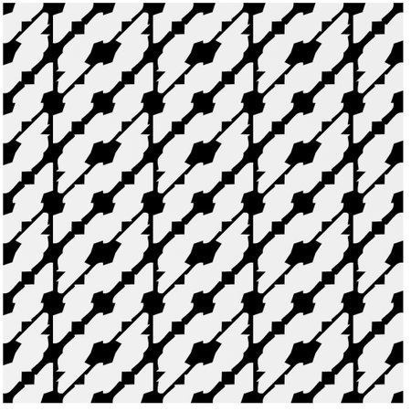 Vector pattern in geometric ornamental style. Black and white abstract background .Seamless repeat pattern.のイラスト素材