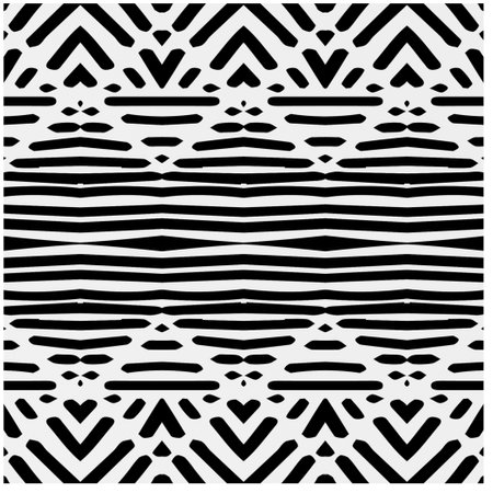 Vector pattern in geometric ornamental style. Black and white abstract background .Seamless repeat pattern.のイラスト素材