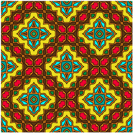 Abstract ethnic rug ornamental seamless pattern.Perfect for fashion, textile design, cute themed fabric, on wall paper, wrapping paper, fabrics and home decor.のイラスト素材