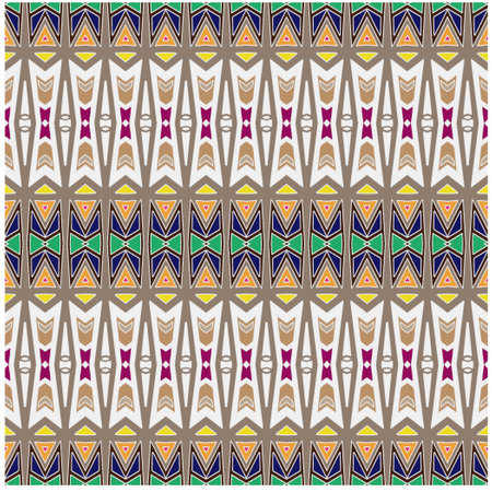 Abstract ethnic rug ornamental seamless pattern.Perfect for fashion, textile design, cute themed fabric, on wall paper, wrapping paper, fabrics and home decor.のイラスト素材
