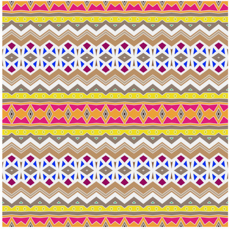 Abstract ethnic rug ornamental seamless pattern.Perfect for fashion, textile design, cute themed fabric, on wall paper, wrapping paper, fabrics and home decor.のイラスト素材