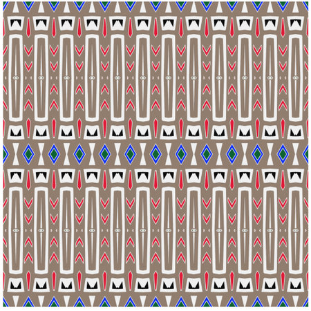 Abstract ethnic rug ornamental seamless pattern.Perfect for fashion, textile design, cute themed fabric, on wall paper, wrapping paper, fabrics and home decor.のイラスト素材