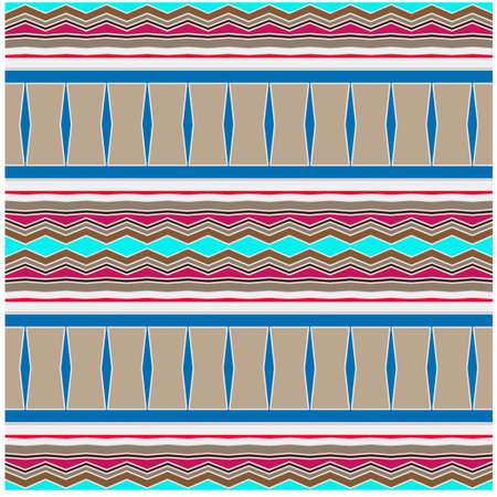 Abstract ethnic rug ornamental seamless pattern.Perfect for fashion, textile design, cute themed fabric, on wall paper, wrapping paper, fabrics and home decor.のイラスト素材