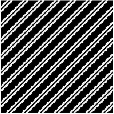 Vector pattern in geometric ornamental style. Black and white color.Seamless pattern.のイラスト素材