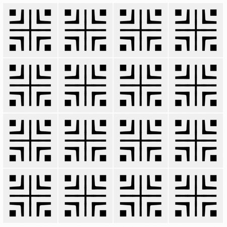 Vector pattern in geometric ornamental style. Black and white color.Seamless pattern.のイラスト素材