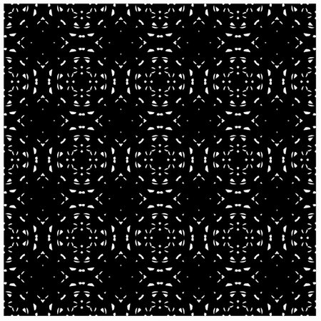 Vector pattern in geometric ornamental style. Black and white color.Seamless pattern.のイラスト素材