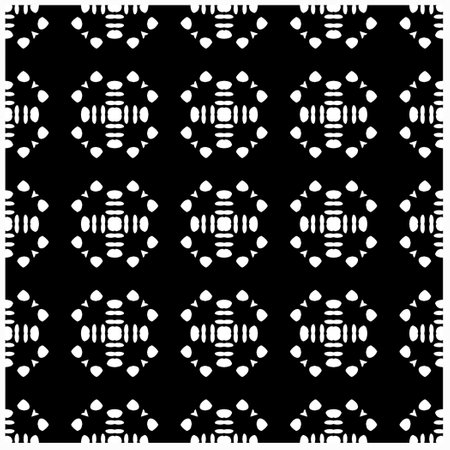 Vector pattern in geometric ornamental style. Black and white color.Seamless pattern.