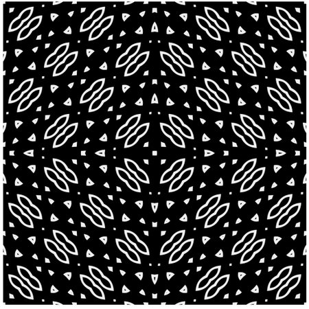 Vector pattern in geometric ornamental style. Black and white color.Seamless pattern.