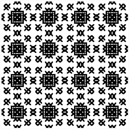 Vector pattern in geometric ornamental style. Black and white color.Seamless pattern.