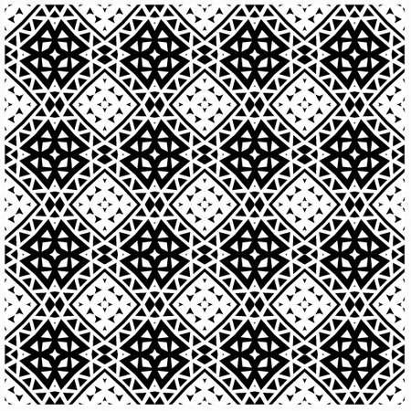 Vector pattern in geometric ornamental style. Black and white color.Seamless pattern.のイラスト素材