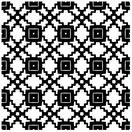 Vector pattern in geometric ornamental style. Black and white color.Seamless pattern.