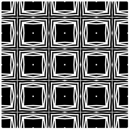 Vector pattern in geometric ornamental style. Black and white color.Seamless pattern.のイラスト素材
