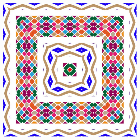 Abstract ethnic rug ornamental seamless pattern.Perfect for fashion, textile design, cute themed fabric, on wall paper, wrapping paper, fabrics and home decor.のイラスト素材