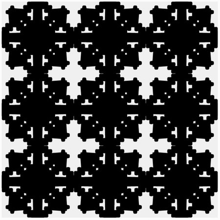 Vector pattern in geometric ornamental style. Black and white color. Simple geo all over print block...