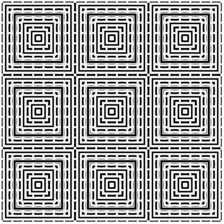 Vector pattern in geometric ornamental style. Black and white color.Seamless repeat pattern.Simple geo all over print block for apparel textile, ladies dress, fashion garment, digital wall paper.のイラスト素材