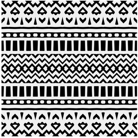 Vector pattern in geometric ornamental style. Black and white color.Seamless repeat pattern.Simple geo all over print block for apparel textile, ladies dress, fashion garment, digital wall paper.のイラスト素材
