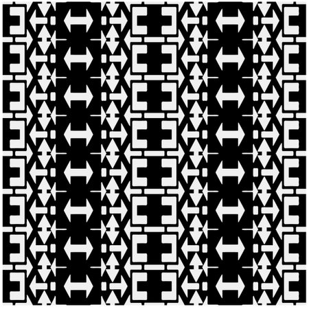 Vector pattern in geometric ornamental style. Black and white color.Seamless repeat pattern.Simple...