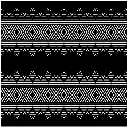 Vector pattern in geometric ornamental style. Black and white color.Seamless repeat pattern.Simple geo all over print block for apparel textile, ladies dress, fashion garment, digital wall paper.のイラスト素材