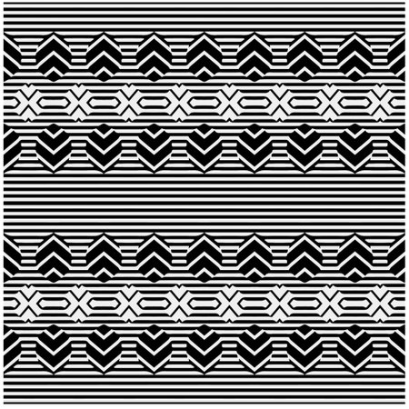 Vector pattern in geometric ornamental style. Black and white color.Seamless repeat pattern.Simple geo all over print block for apparel textile, ladies dress, fashion garment, digital wall paper.のイラスト素材