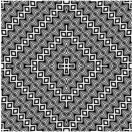Vector pattern in geometric ornamental style. Black and white color.Seamless repeat pattern.Simple...