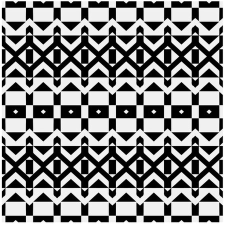 Vector pattern in geometric ornamental style. Black and white color.Seamless repeat pattern.Simple...