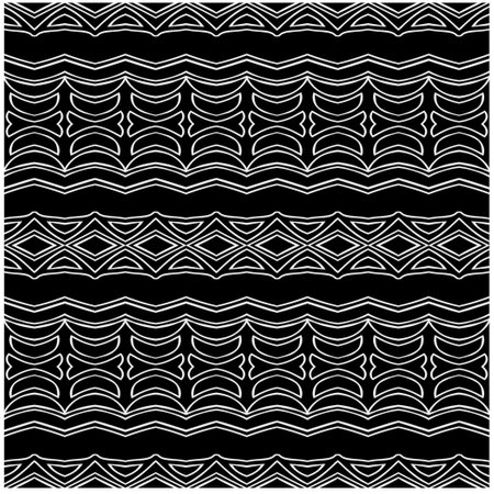 Vector pattern in geometric ornamental style. Black and white color.Seamless repeat pattern.Simple geo all over print block for apparel textile, ladies dress, fashion garment, digital wall paper.のイラスト素材