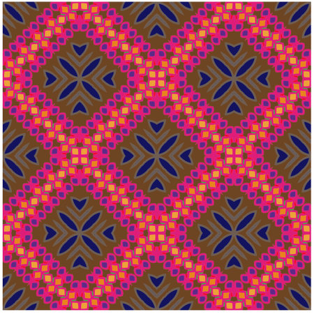 Vector geometric ornament in ethnic style. Seamless pattern with abstract shapes, repeat tiles....