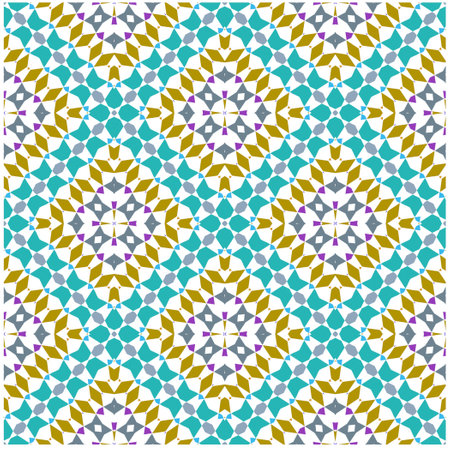 Vector geometric ornament in ethnic style. Seamless pattern with abstract shapes, repeat tiles....