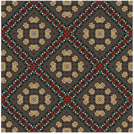 Vector geometric ornament in ethnic style. Seamless pattern with abstract shapes, repeat tiles....