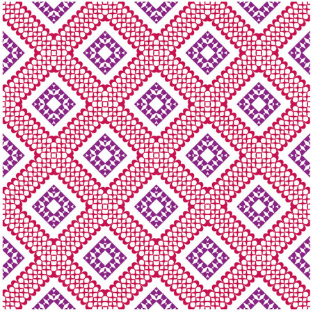 Vector geometric ornament in ethnic style. Seamless pattern with abstract shapes, repeat tiles. Vintage retro texture.Repeating pattern for decor, fabric,textile and fabric.のイラスト素材