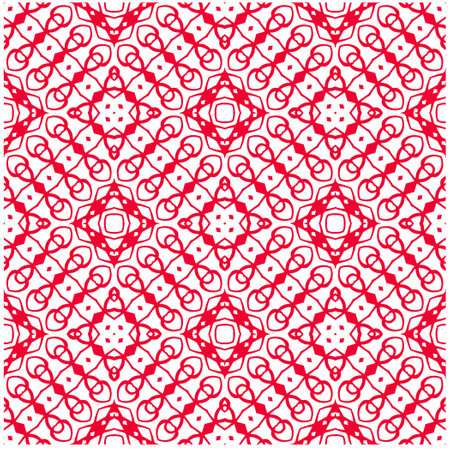 Vector geometric ornament in ethnic style. Seamless pattern with abstract shapes, repeat tiles. Vintage retro texture.Repeating pattern for decor, fabric,textile and fabric.のイラスト素材