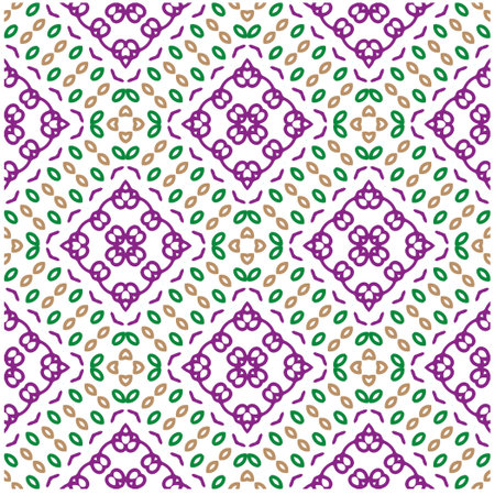 Vector geometric ornament in ethnic style. Seamless pattern with abstract shapes, repeat tiles. Vintage retro texture.Repeating pattern for decor, fabric,textile and fabric.のイラスト素材