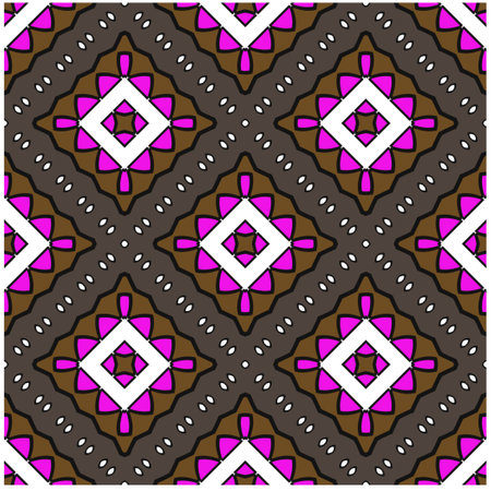 Vector geometric ornament in ethnic style. Seamless pattern with abstract shapes, repeat tiles....