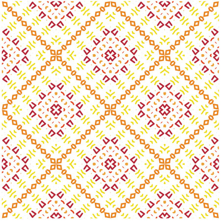 Vector geometric ornament in ethnic style. Seamless pattern with abstract shapes, repeat tiles....
